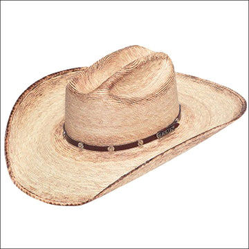 M&F Western Cowboy Hats Ariat Fired Palm Leaf Leather Band Star Concho